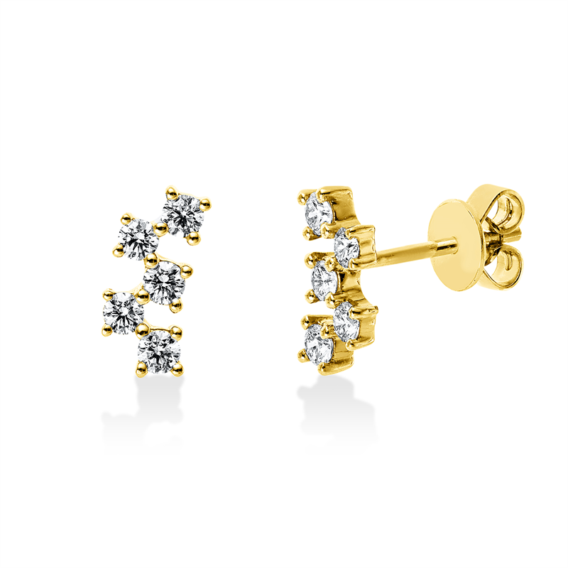 Ohrstecker 14 kt GG, 10 Brill. 0,43 ct, W-si