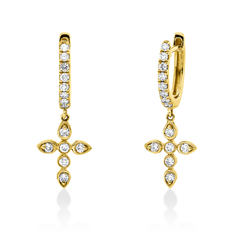 Ohrschmuck 18 kt GG, 28 Brill. 0,36 ct, TW-si
