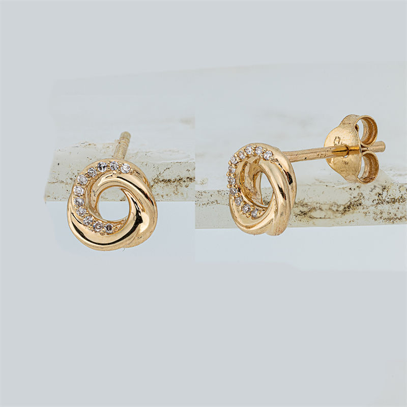 Ohrstecker 18 kt GG, 22 Dia. 0,04 ct, TW-si