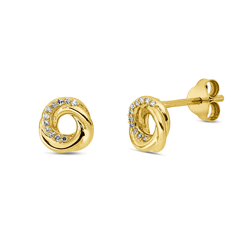 Ohrstecker 18 kt GG, 22 Dia. 0,04 ct, TW-si