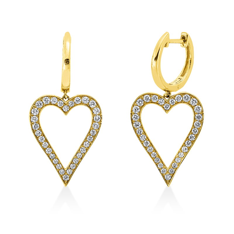 Ohrschmuck 18 kt GG, 64 Brill. 0,67 ct, TW-si