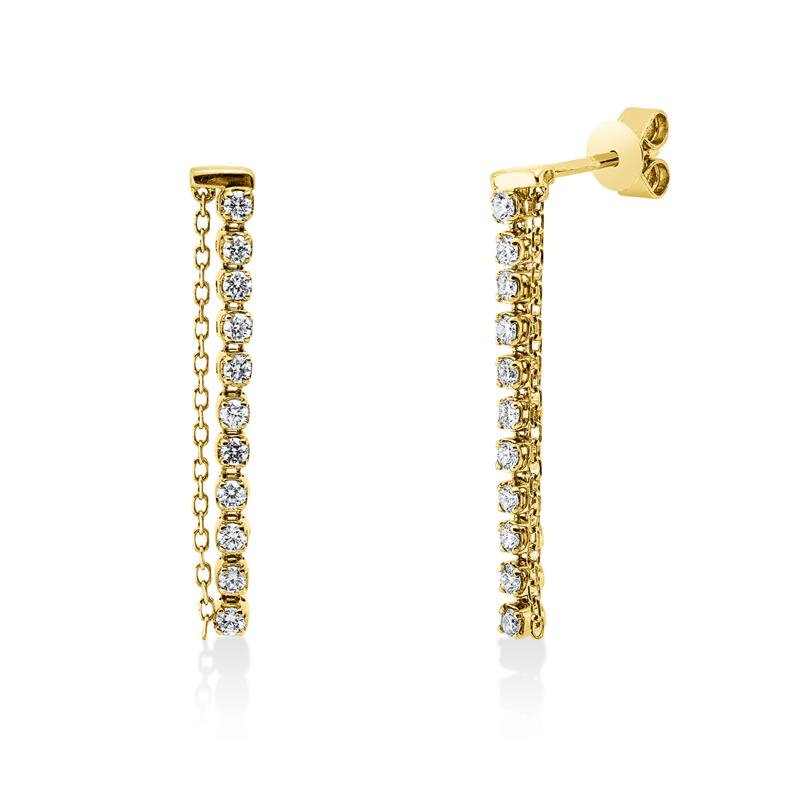 Ohrschmuck 18 kt GG, 22 Brill. 0,32 ct, TW-si