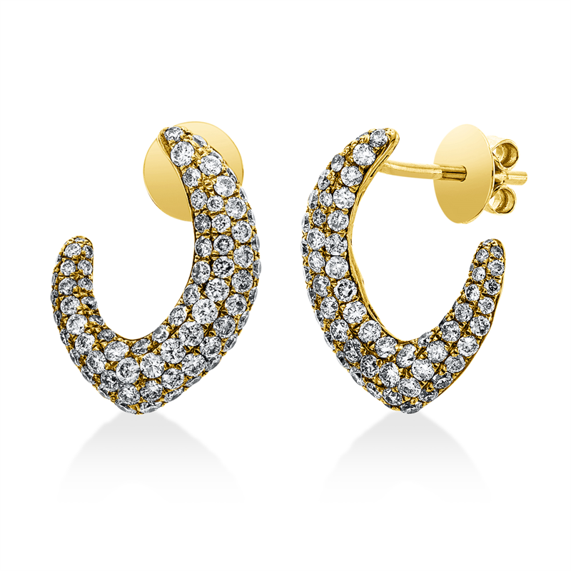 Ohrstecker 18 kt GG, 148 Brill. 1,48 ct, TW-si
