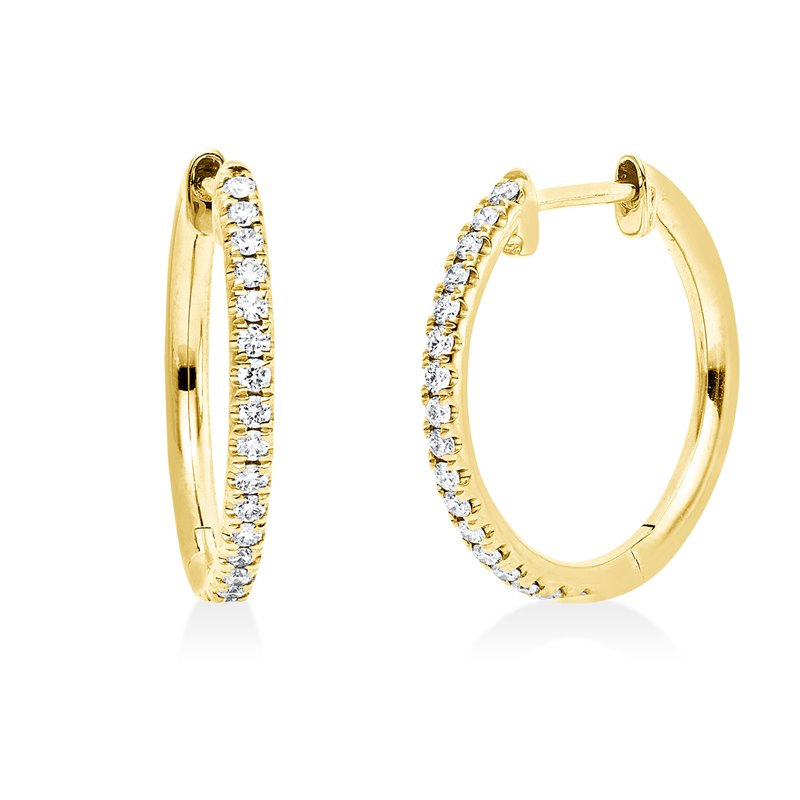 Creolen 18 kt GG, 34 Brill. 0,17 ct, TW-si