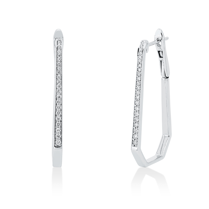 Creolen 18 kt WG, 44 Brill. 0,24 ct, F-vsi