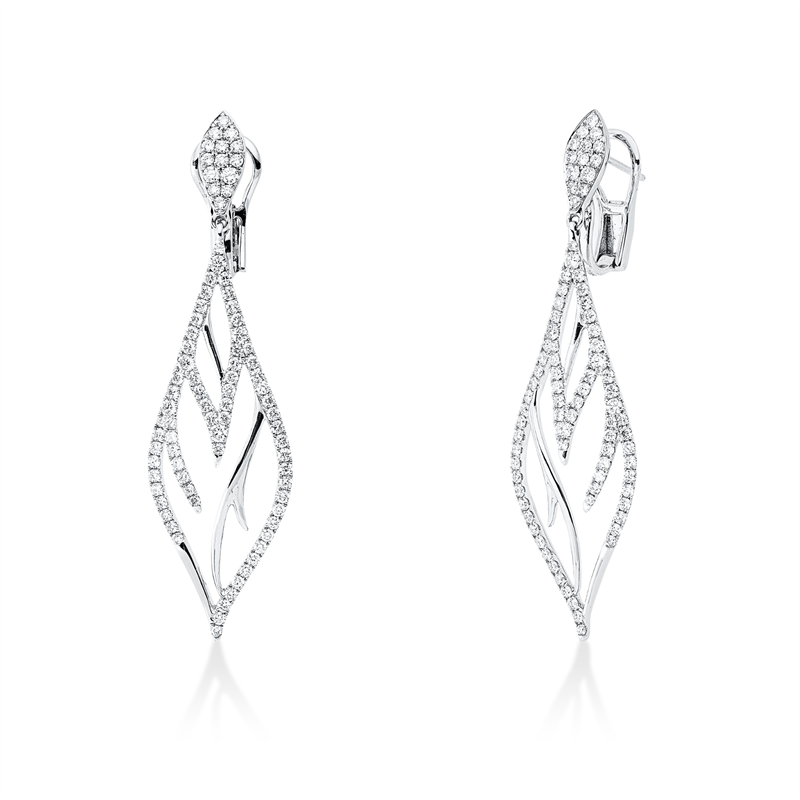 Ohrschmuck 18 kt WG, 166 Brill. 2,35 ct, TW-vsi/si