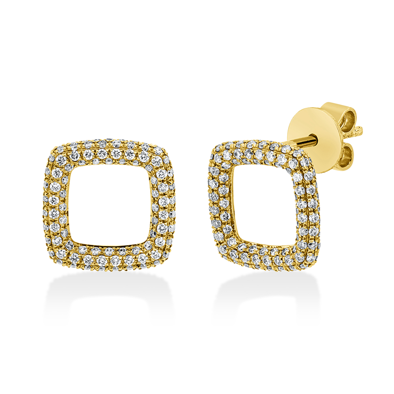 Ohrstecker 18 kt GG, 240 Brill. 0,49 ct, I-si