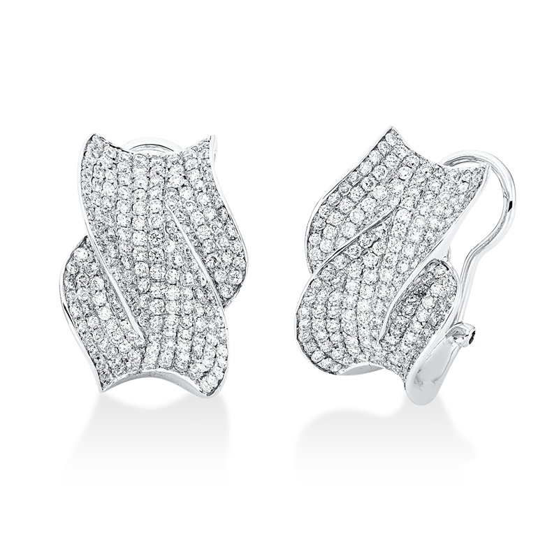 Ohrschmuck 18 kt WG, 378 Brill. 3,01 ct, TW-vsi
