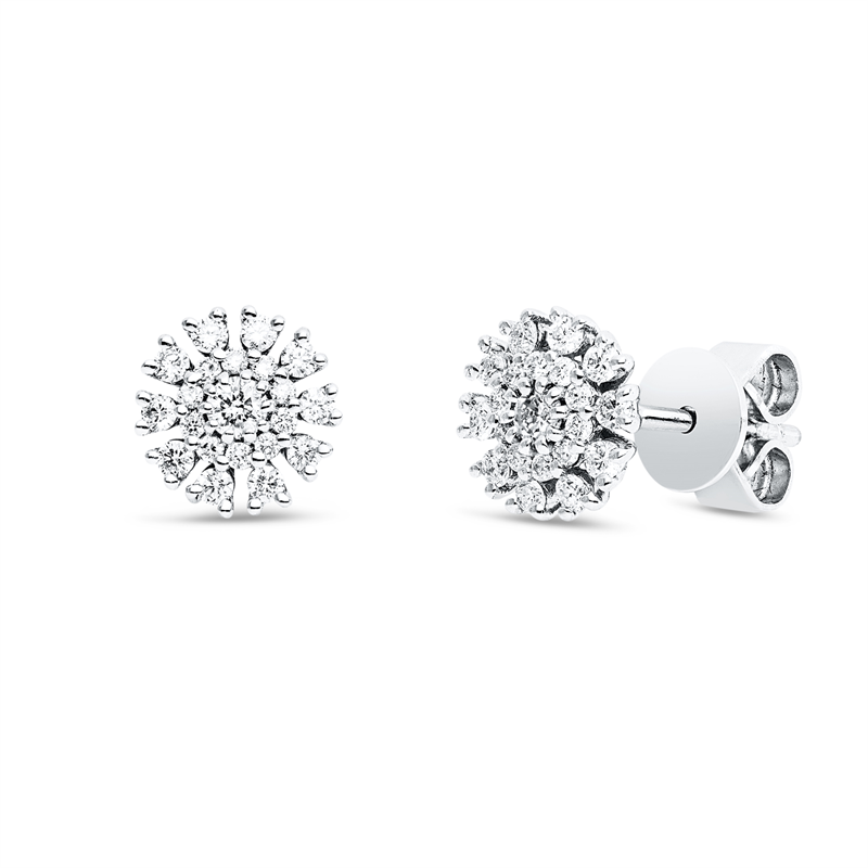 Ohrstecker 18 kt WG, 22 Brill. 0,27 ct, TW-si1, 20 Brill. 0,08 ct, TW-si1