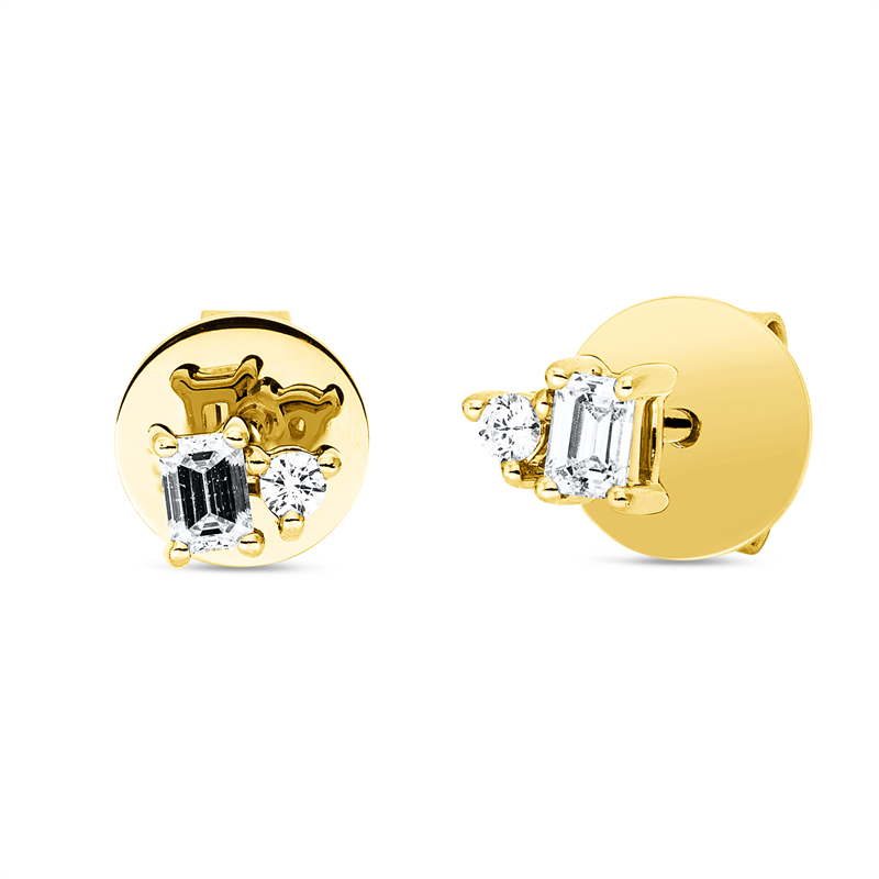 Ohrstecker 18 kt GG, 2 Sm.schliff 0,18 ct, TW-si, 2 Brill. 0,05 ct, TW-si