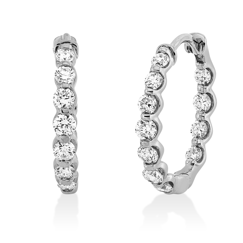 Creolen 18 kt WG, 22 Brill. 0,74 ct, TW-si