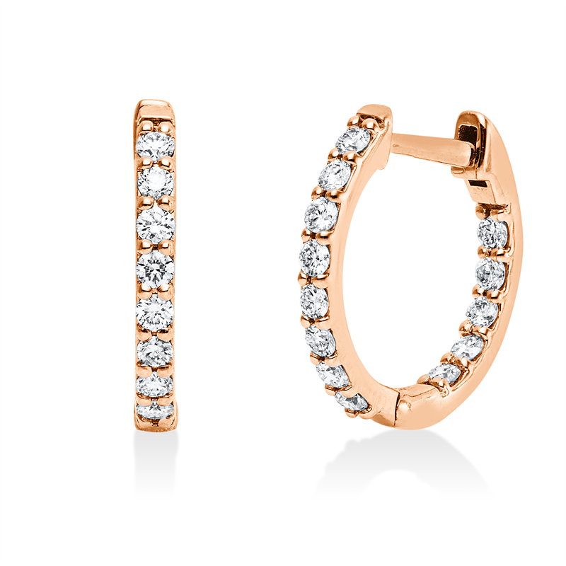 Creolen 18 kt RG, 26 Brill. 0,38 ct, TW-si