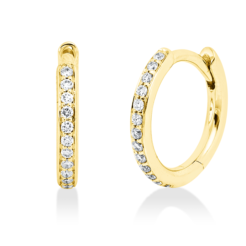 Creolen 18 kt GG, 26 Brill. 0,10 ct, TW-si