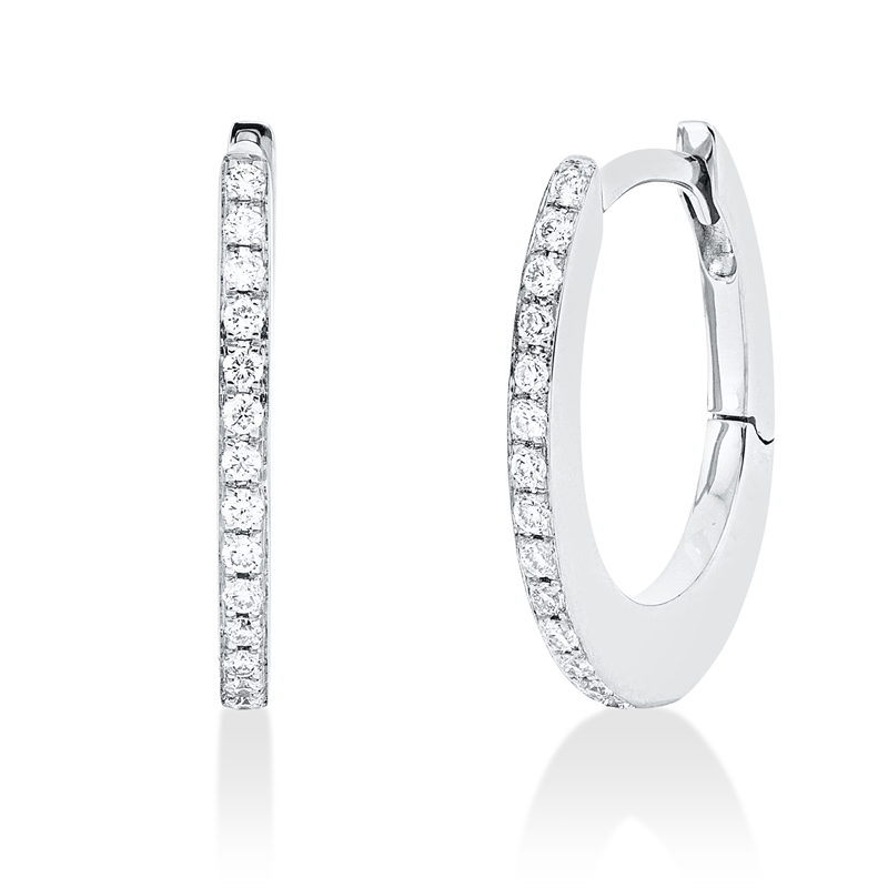 Creolen 18 kt WG, 28 Brill. 0,15 ct, TW-si