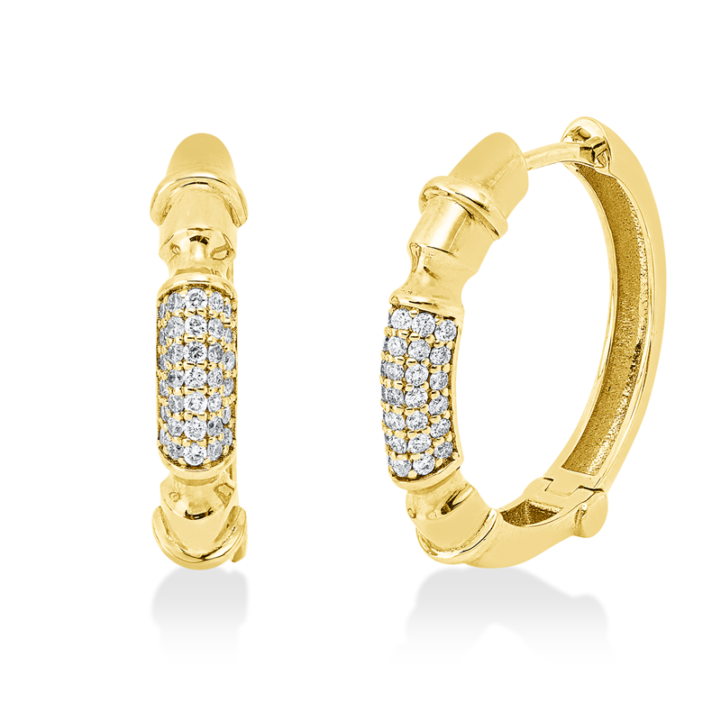 Creolen 14 kt GG, 66 Brill. 0,32 ct, F-si