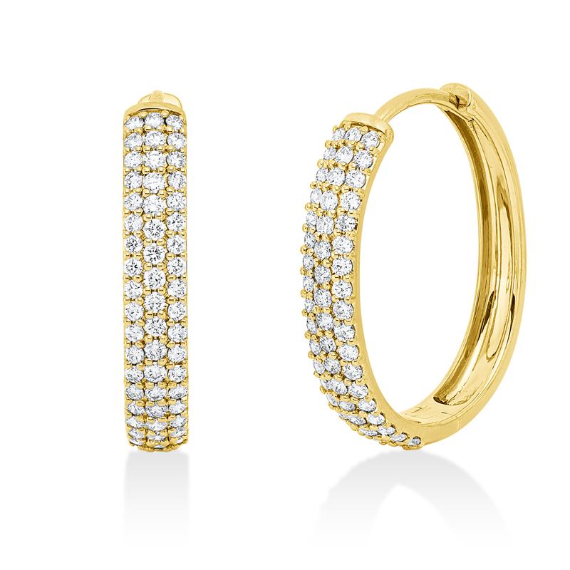 Creolen 18 kt GG, 106 Brill. 0,70 ct, TW-si