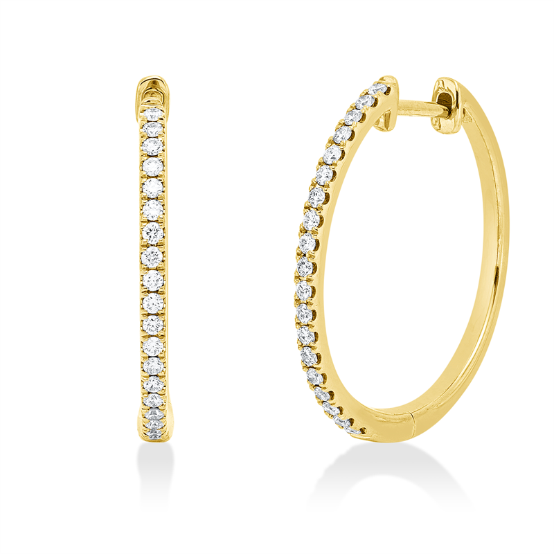Creolen 18 kt GG, 38 Brill. 0,23 ct, TW-si