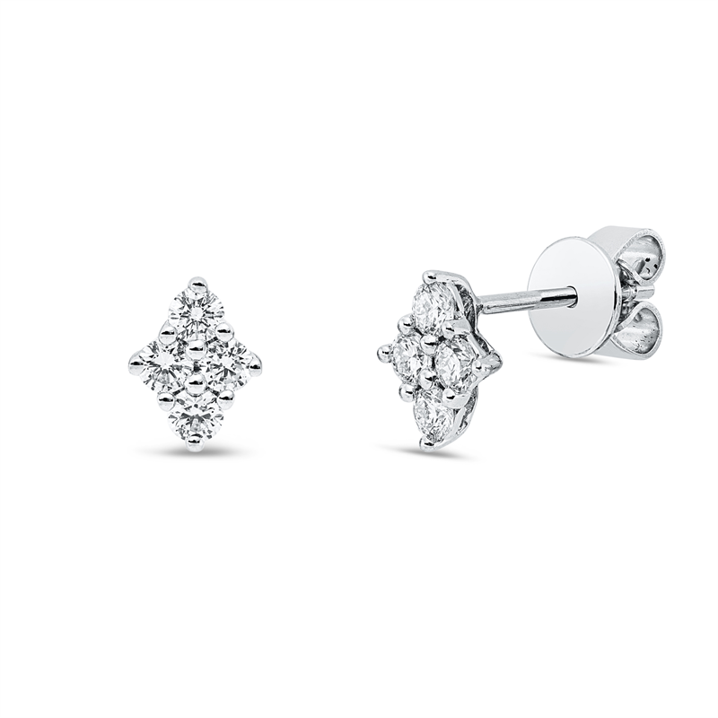 Ohrstecker 18 kt WG, 8 Brill. 0,35 ct, TW-vsi/si