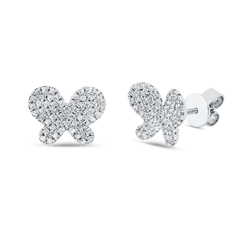 Ohrstecker 18 kt WG, 112 Brill. 0,28 ct, TW-si