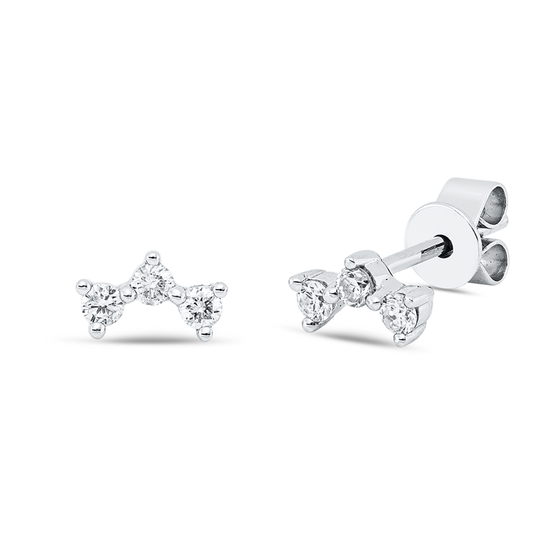 Ohrstecker 18 kt WG, 6 Brill. 0,17 ct, W-pi