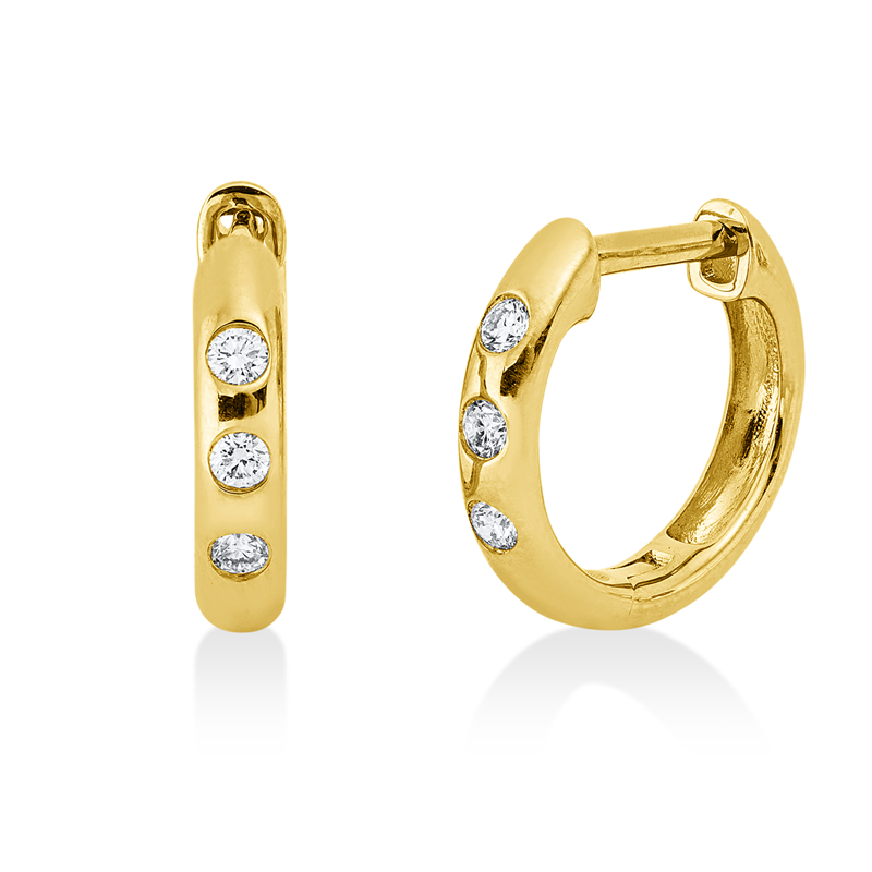 Creolen 18 kt GG, 6 Brill. 0,09 ct, TW-si