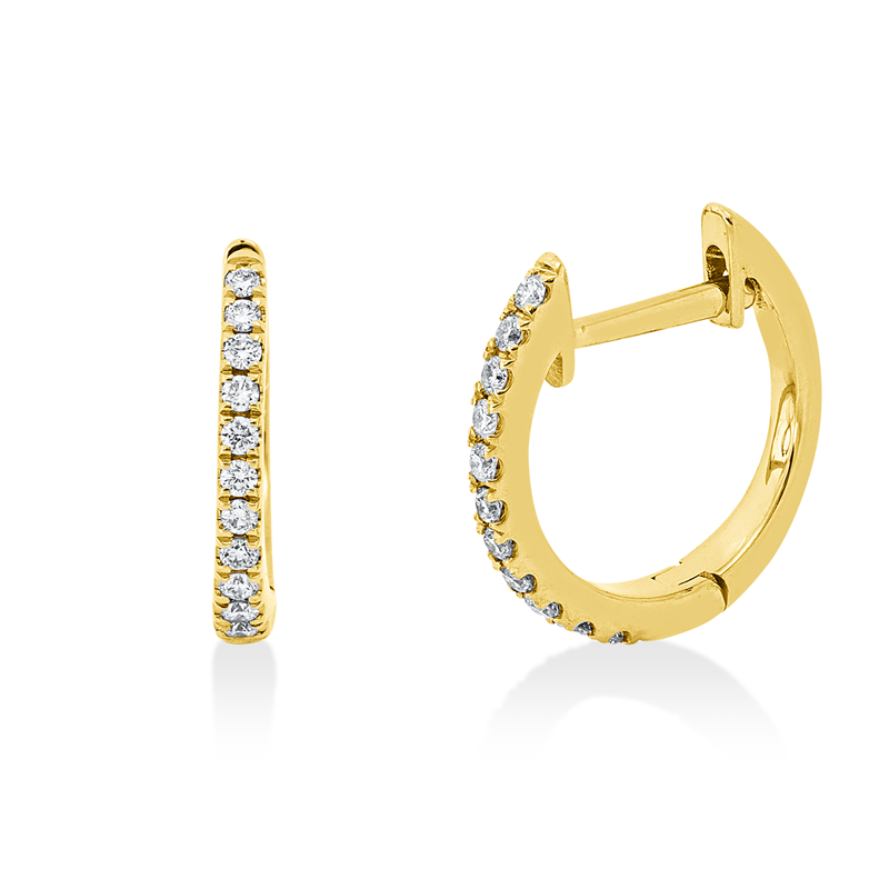 Creolen 18 kt GG, 22 Brill. 0,11 ct, TW-si