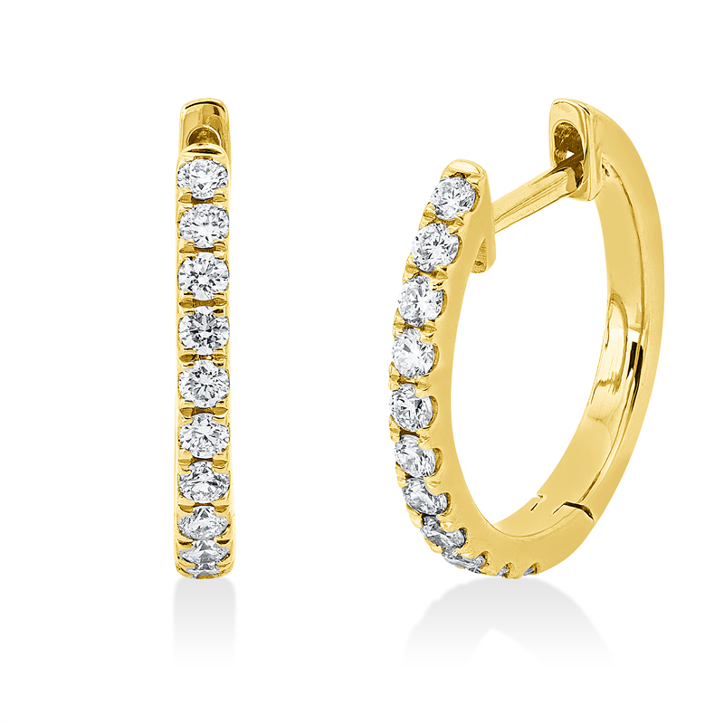 Creolen 18 kt GG, 22 Brill. 0,22 ct, TW-si