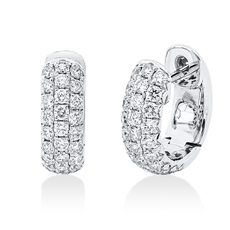Creolen 18 kt WG, 54 Brill. 0,80 ct, TW-si
