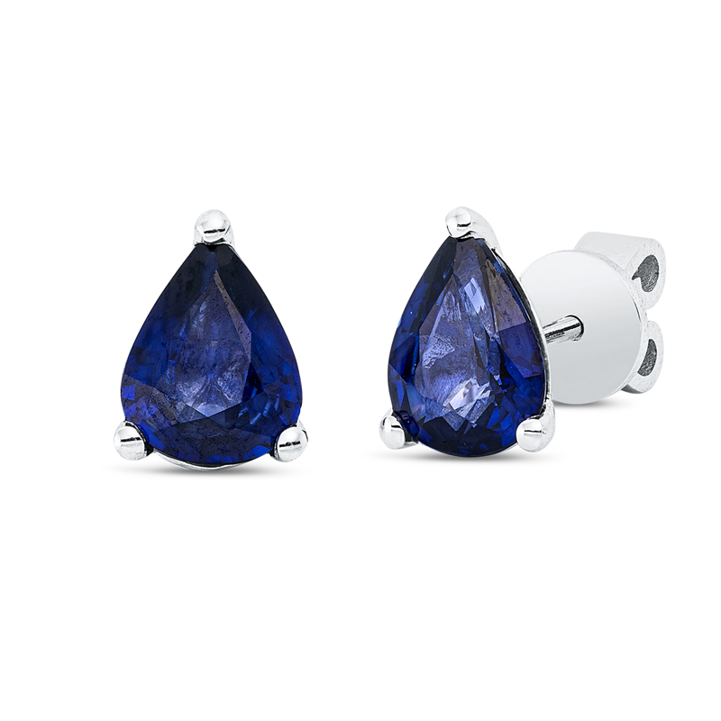 Ohrstecker 18 kt WG, 2 Saphire 2,37 ct blau