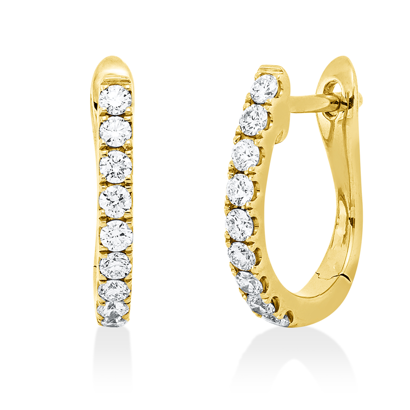 Creolen 18 kt GG, 18 Brill. 0,22 ct, TW-si