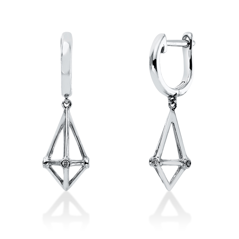 Ohrschmuck 18 kt WG, 8 Brill. 0,03 ct, TW-si