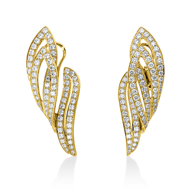Creolen 18 kt GG, 184 Brill. 4,11 ct, TW-vsi