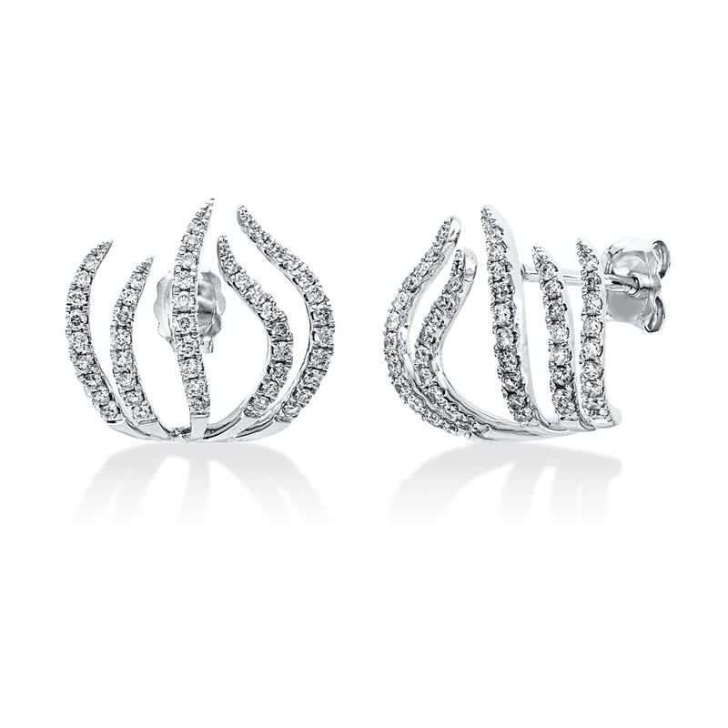 Ohrstecker 18 kt WG, 94 Brill. 0,35 ct, W-si