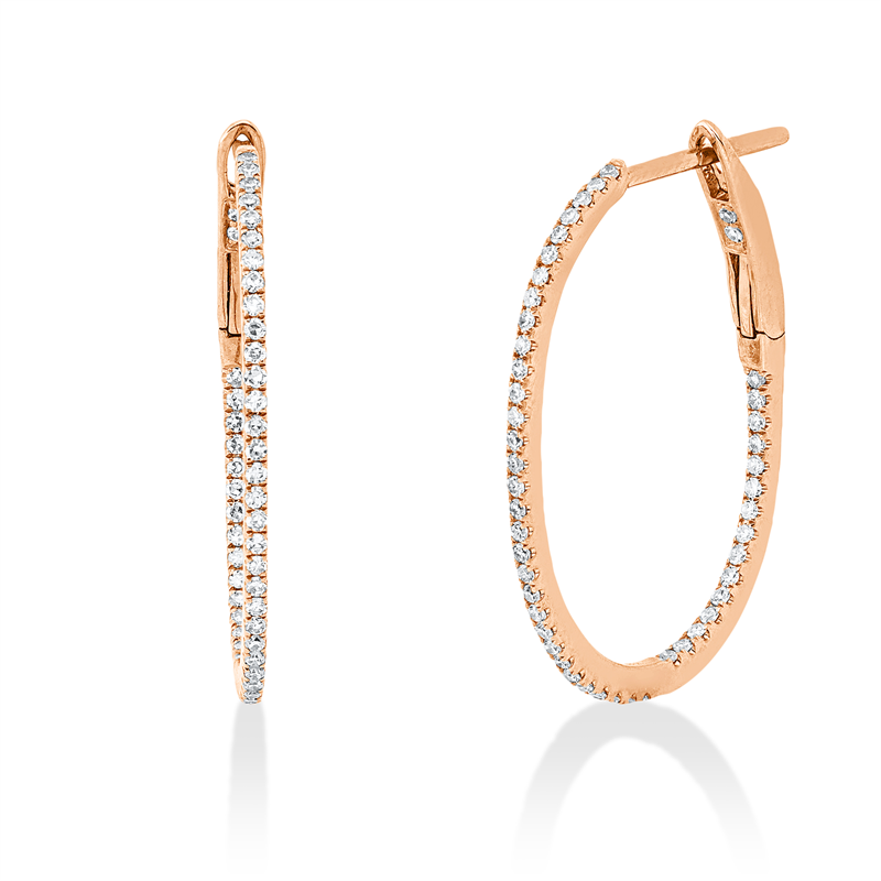 Creolen 18 kt RG, 96 Dia. 0,30 ct, TW-si