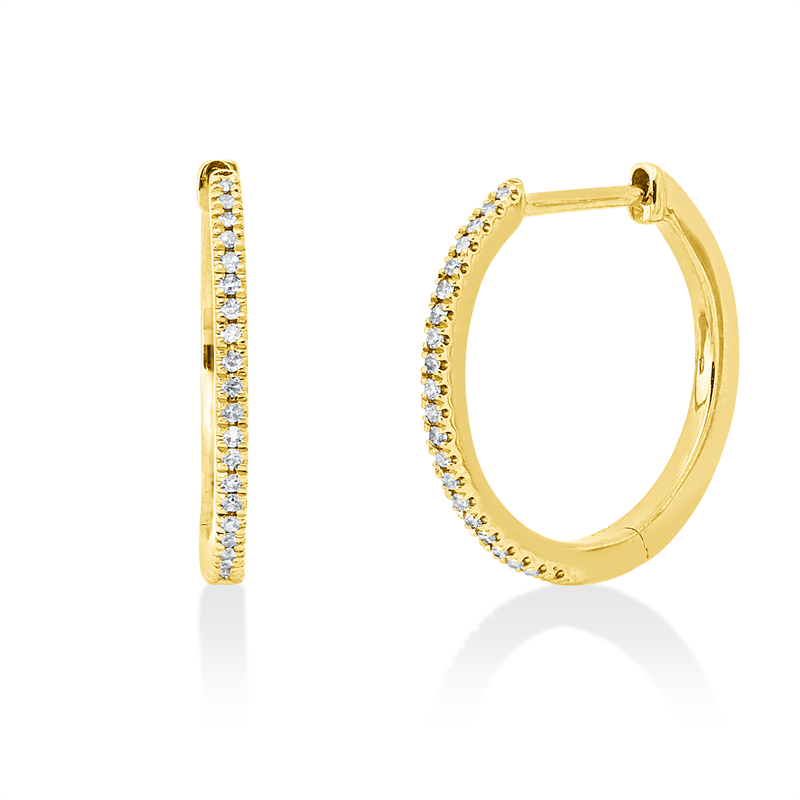 Creolen 14 kt GG, 42 Dia. 0,05 ct, TW-pi