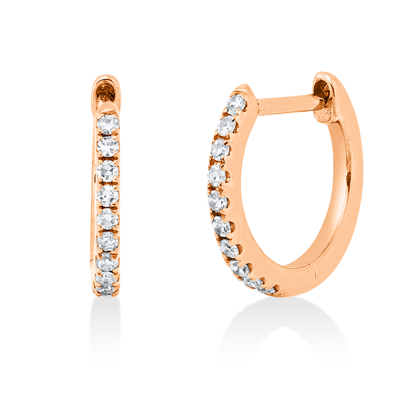 Creolen 18 kt RG, 20 Dia. 0,07 ct, TW-si