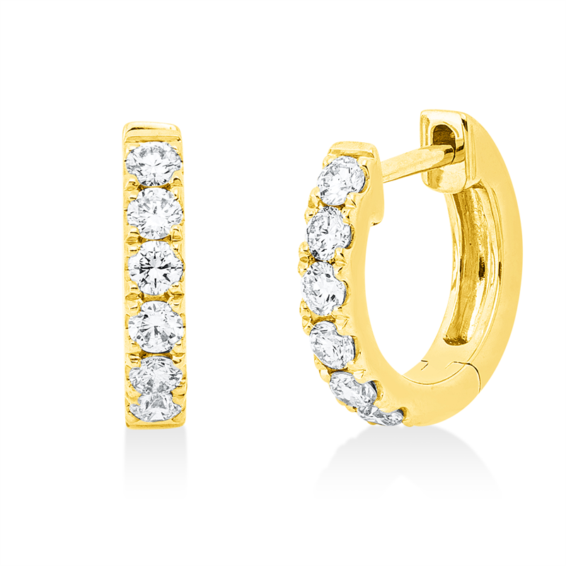 Creolen 18 kt GG, 12 Brill. 0,30 ct, I-si