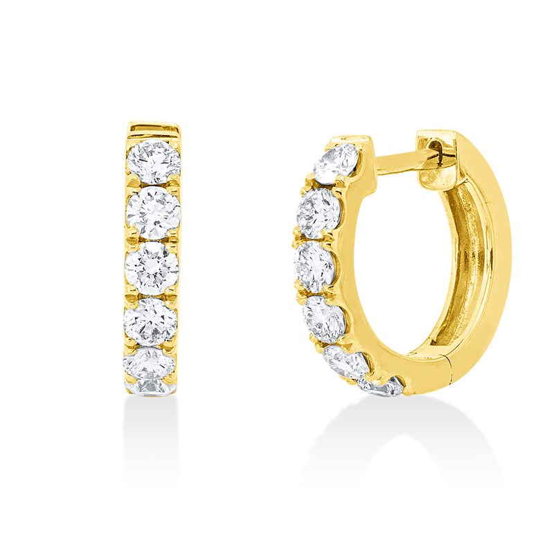 Creolen 18 kt GG, 12 Brill. 0,52 ct, I-si
