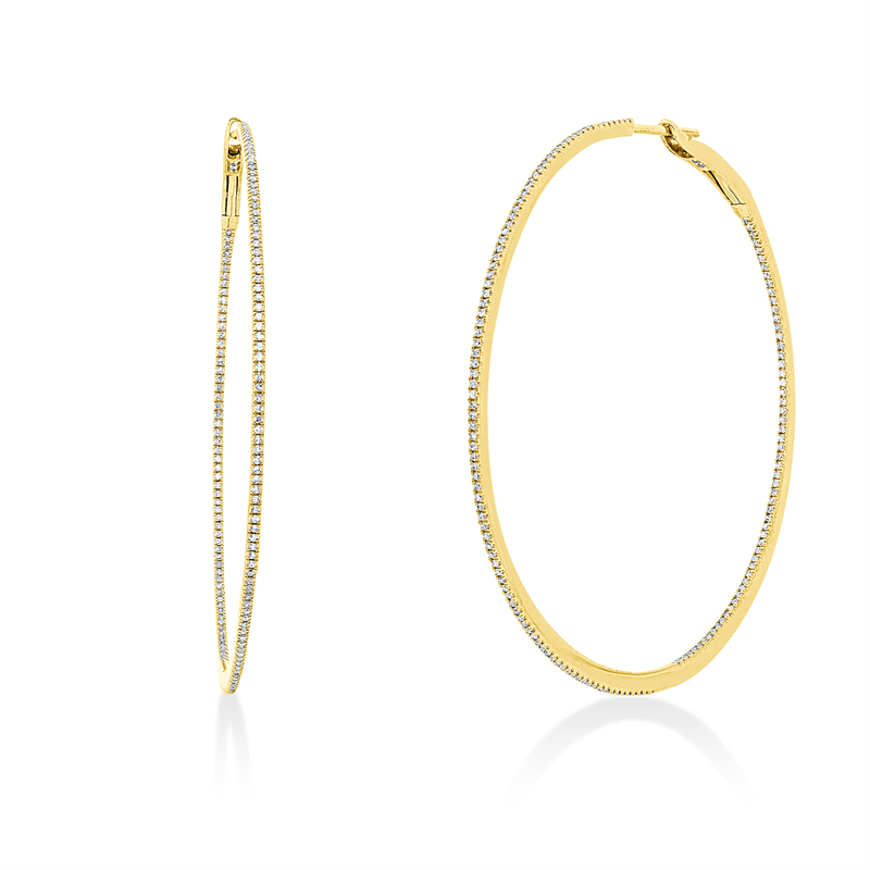 Creolen 18 kt GG, 308 Dia. 0,49 ct, TW-si