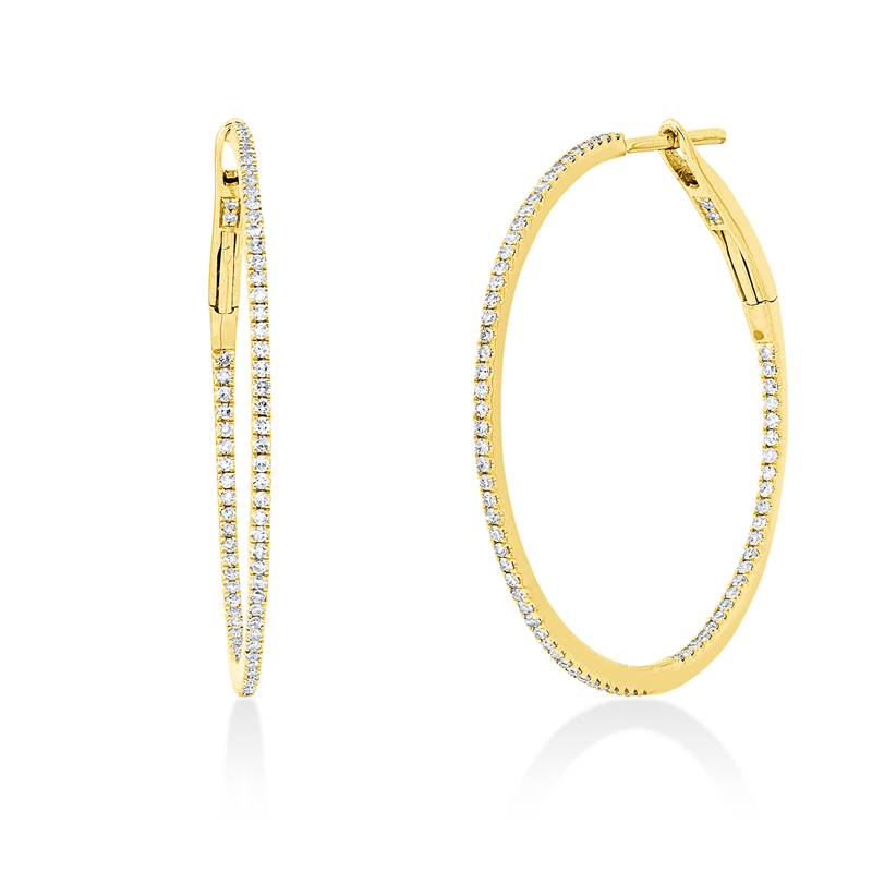 Creolen 18 kt GG, 146 Dia. 0,45 ct, TW-si