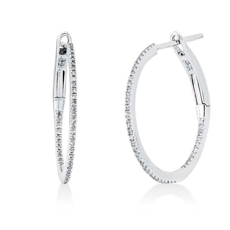 Creolen 18 kt WG, 96 Dia. 0,11 ct, TW-si
