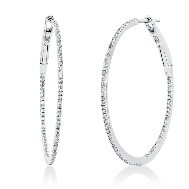 Creolen 18 kt WG, 164 Dia. 0,31 ct, TW-si