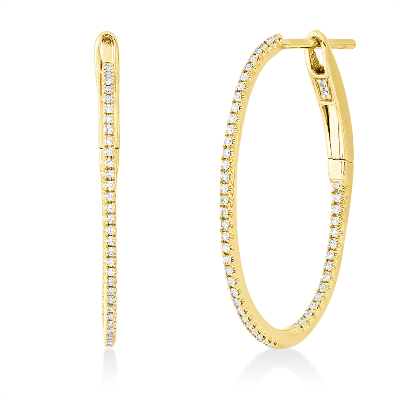 Creolen 18 kt GG, 102 Dia. 0,18 ct, TW-si