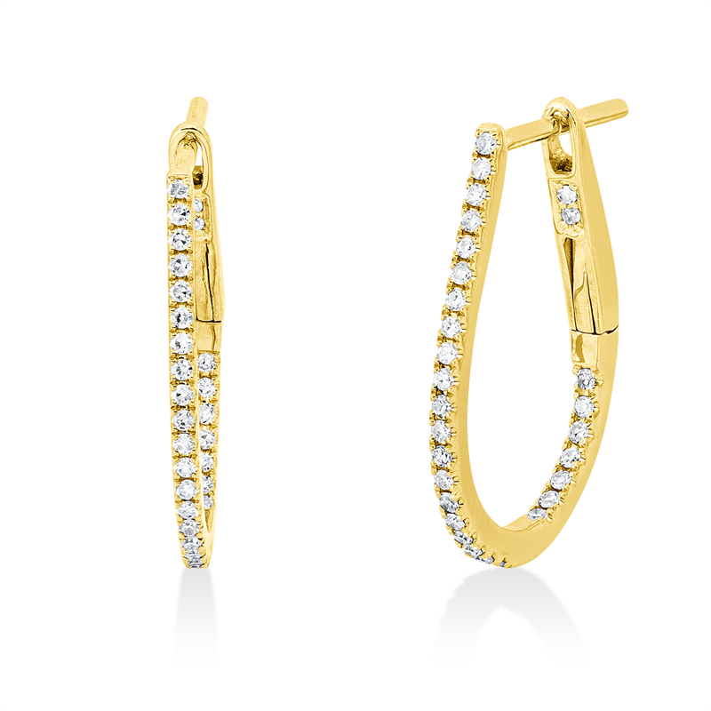 Creolen 18 kt GG, 58 Dia. 0,19 ct, TW-si/pi