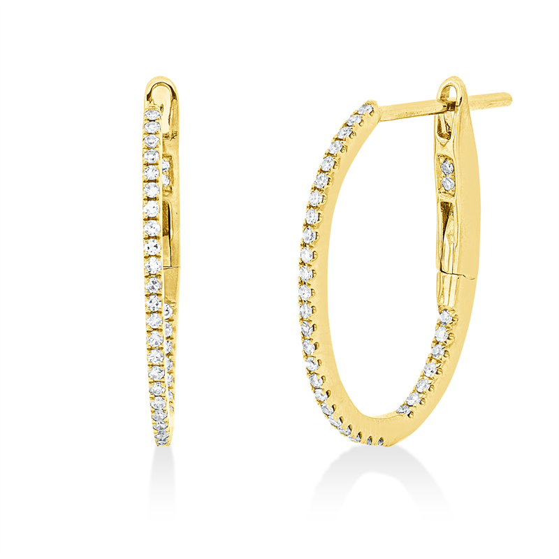 Creolen 18 kt GG, 66 Dia. 0,16 ct, TW-si