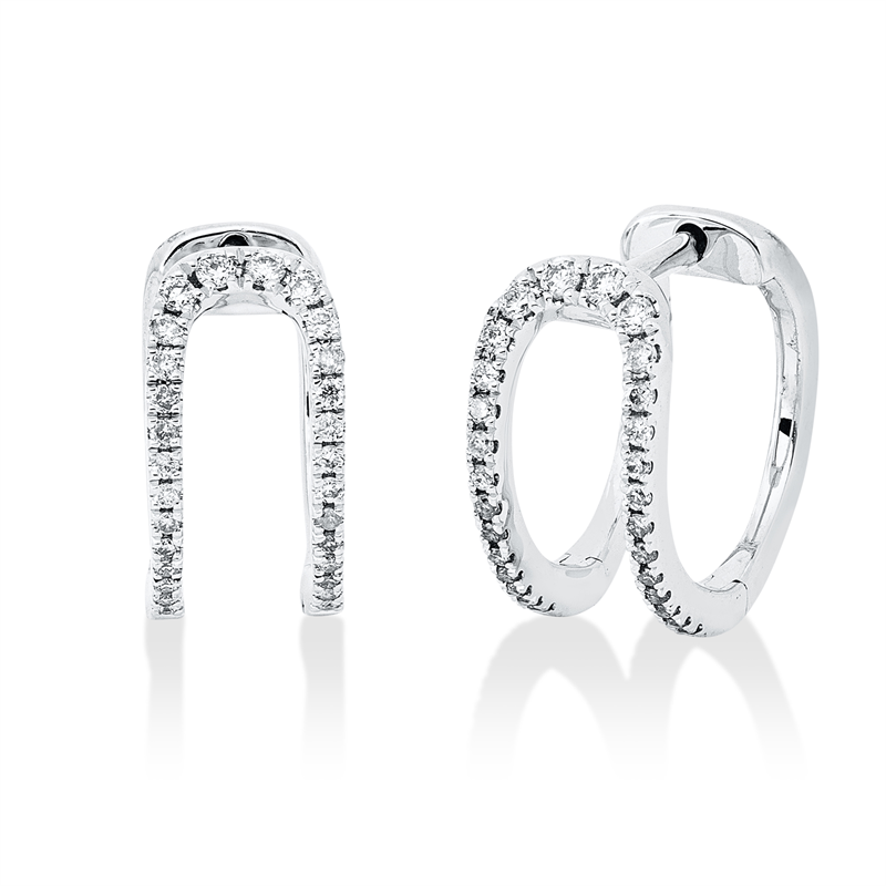 Creolen 18 kt WG, 56 Brill. 0,16 ct, TW-pi