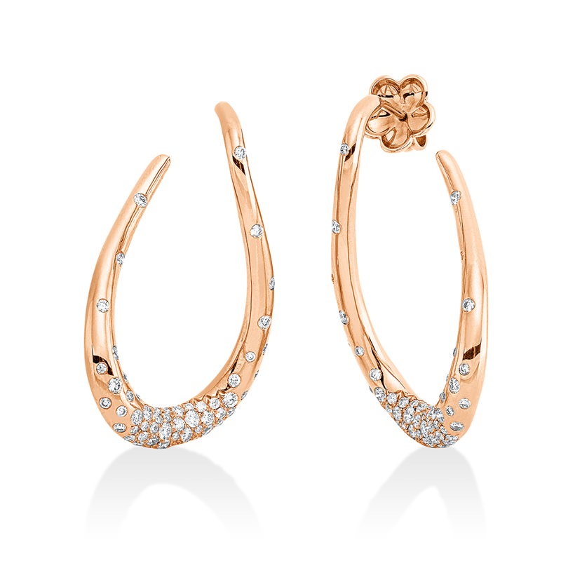 Ohrschmuck 18 kt RG, 122 Brill. 1,40 ct, TW-vsi