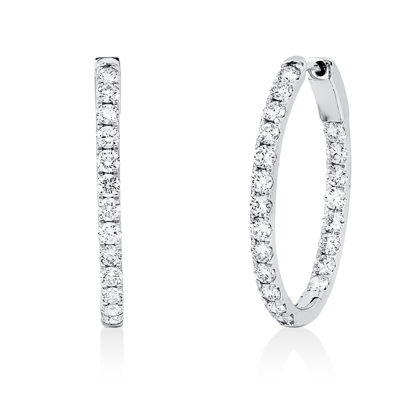 Ohrschmuck 18 kt WG, 42 Brill. 2,36 ct, TW-si