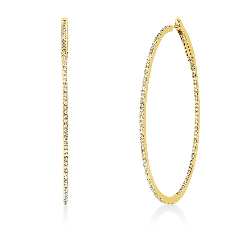 Creolen 18 kt GG, 224 Brill. 0,61 ct, TW-si