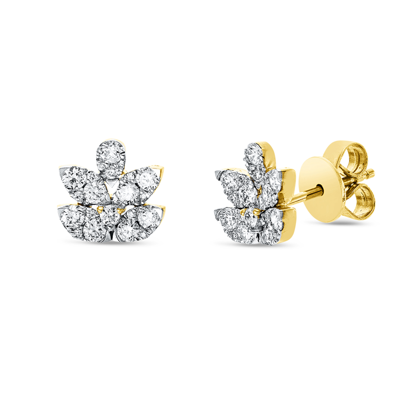 Ohrstecker 18 kt GG+WG, 18 Brill. 0,63 ct, TW-si, 4 Brill. 0,06 ct, TW-si, 20 Brill. 0,05 ct, TW-si